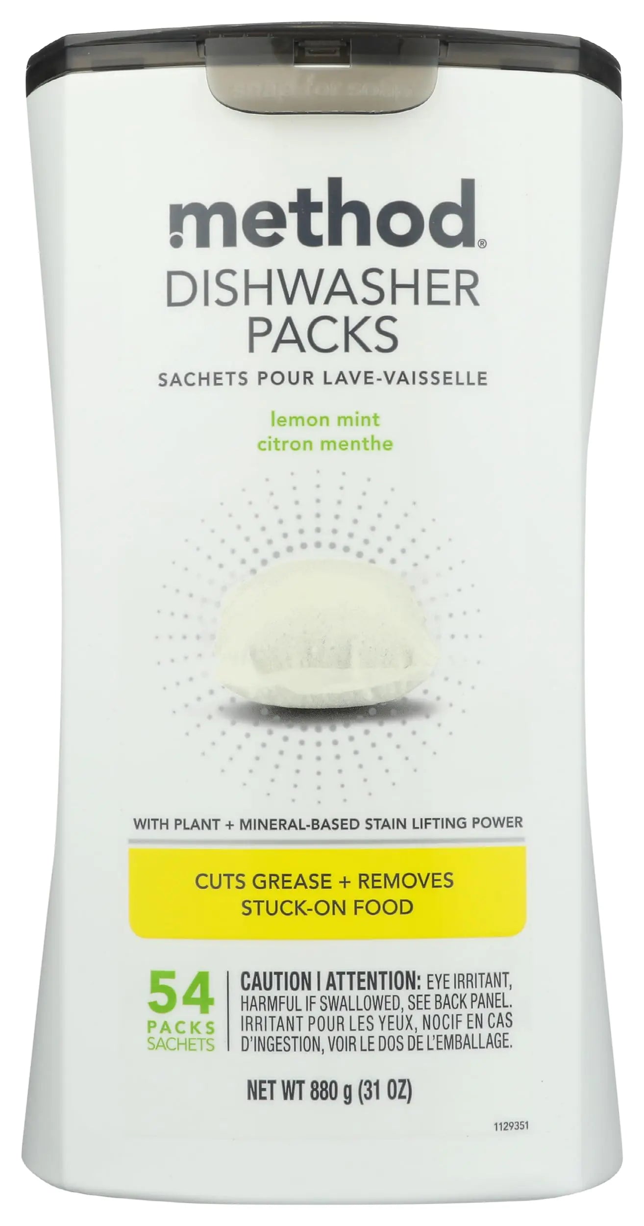 METHOD Lemon Mint Dishwasher Detergent Packs 31 OZ