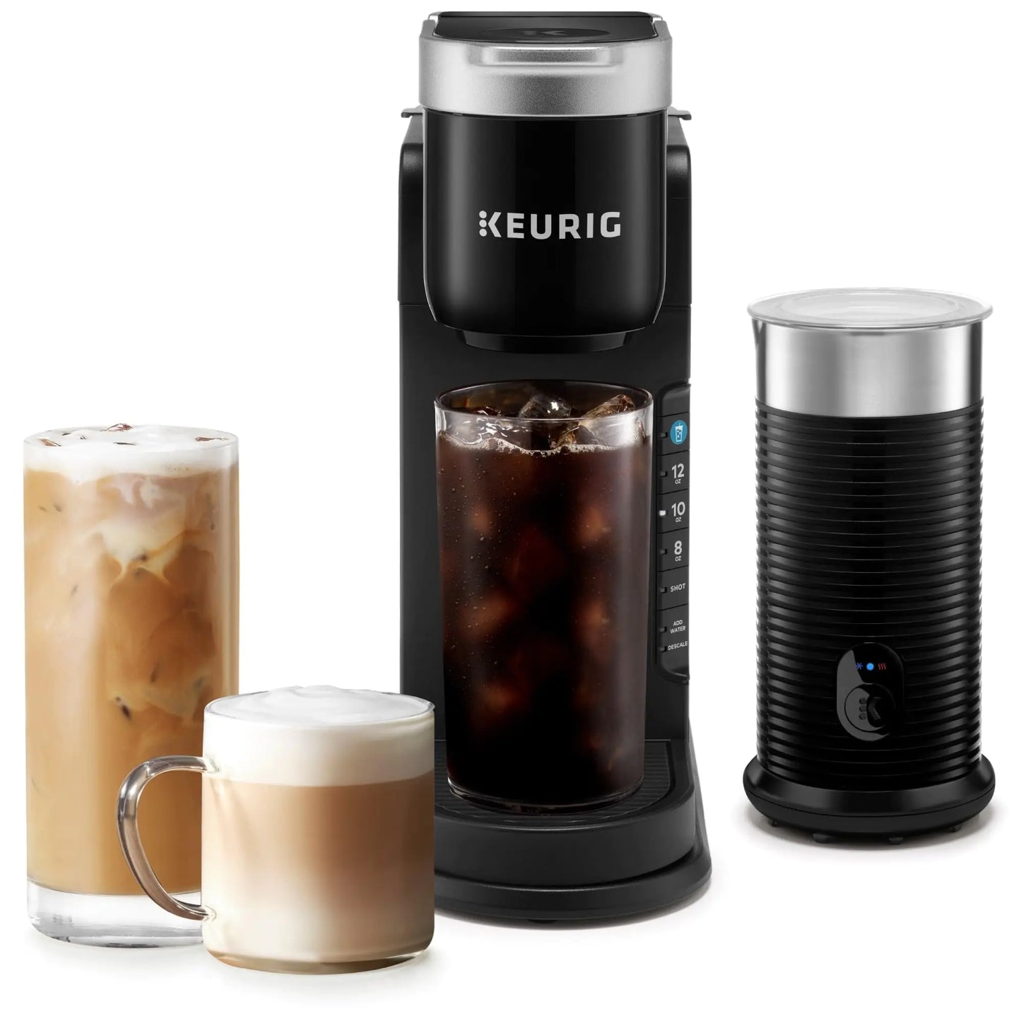 Keurig K-Café Barista Bar Single Serve Coffee Maker and Frother with 3 Brew Sizes Hot and Cold Coffee Capabilities 2oz Coffee Shot Button Black