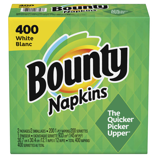 Bounty Paper Napkins White 1 Pack 400 Sheets per Pack