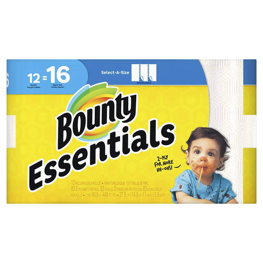 Bounty Paper Towels 12 Count of 83 Sheets Per Roll